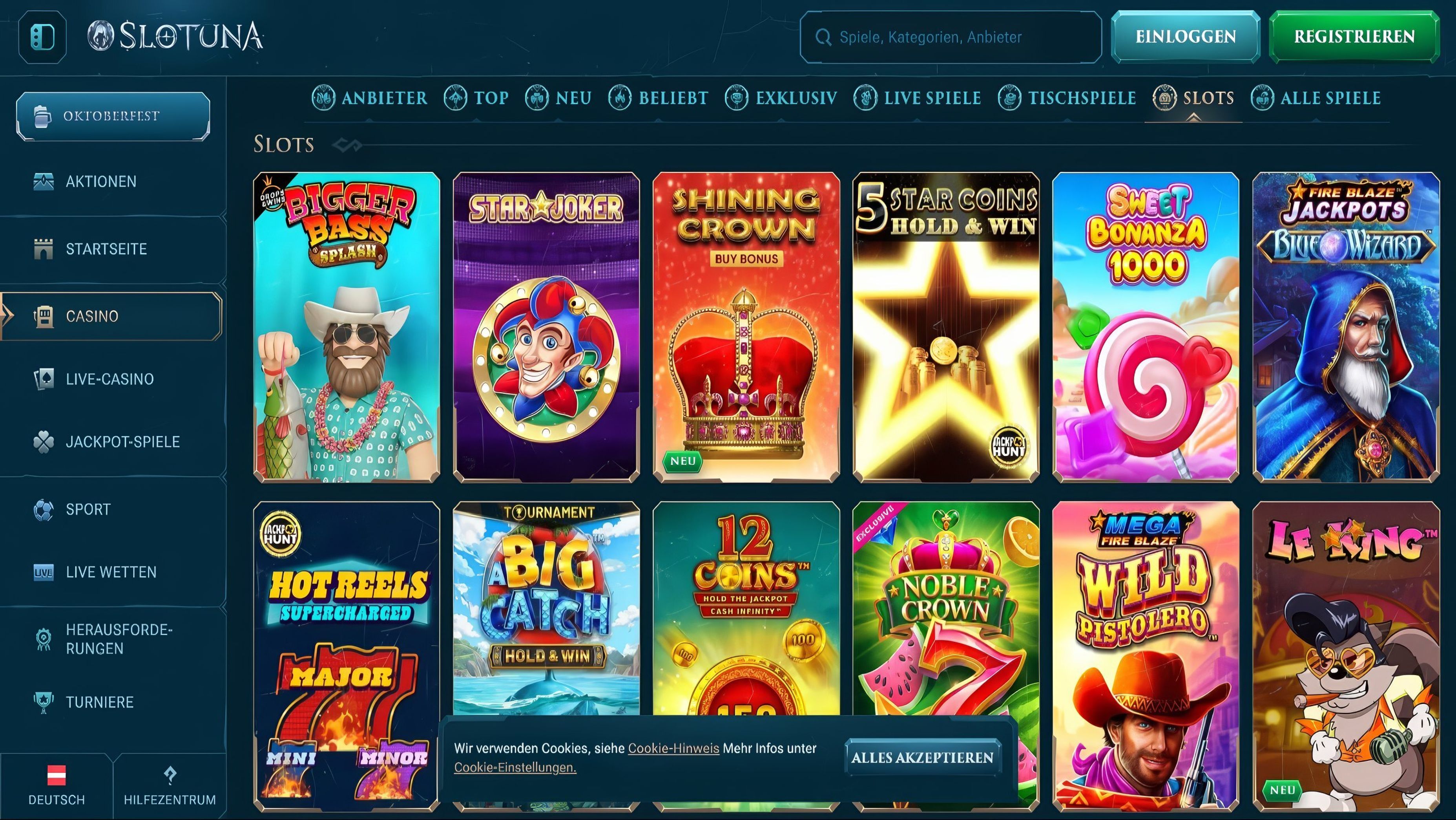 Slotuna Casino desktop screenshot 2